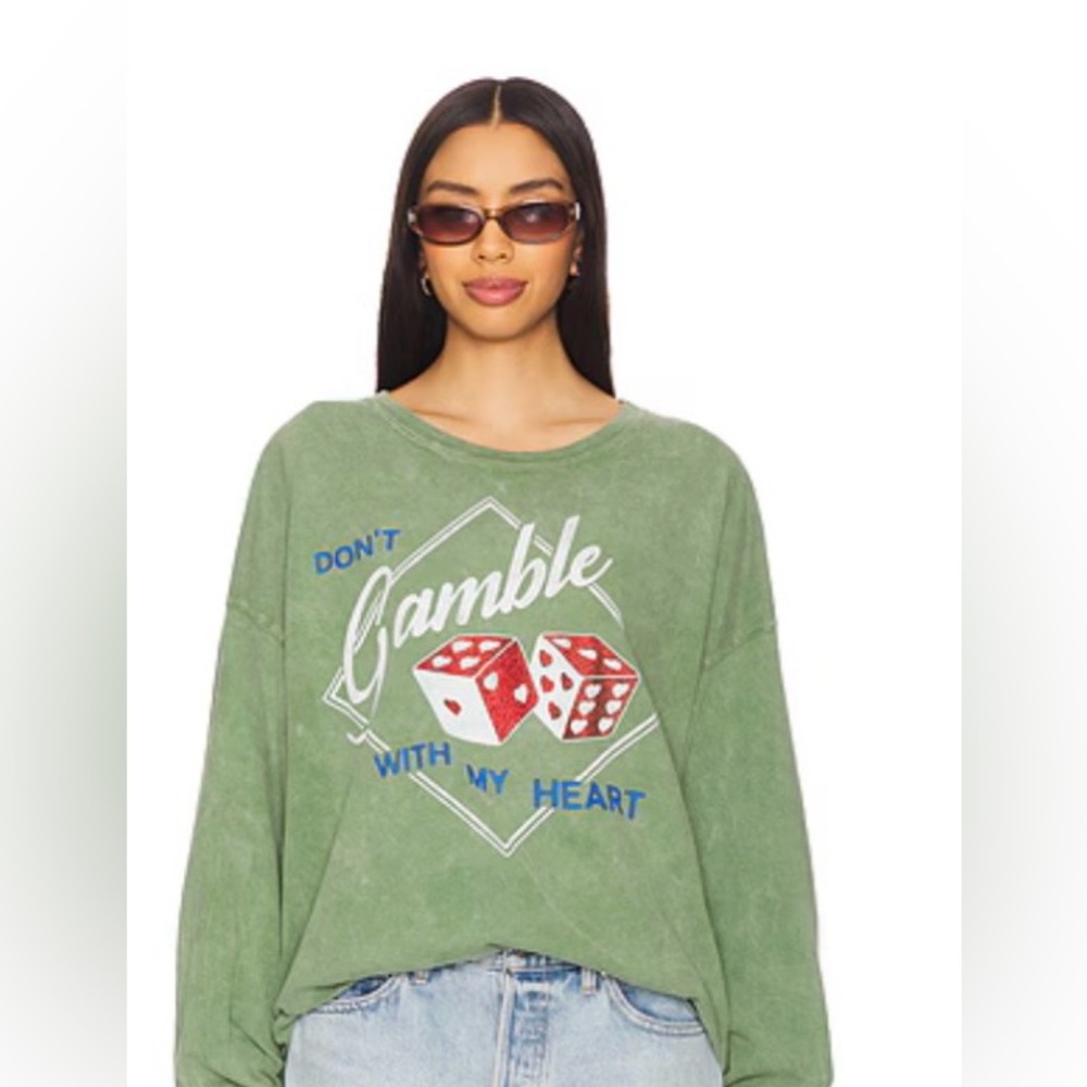 Daydreamer Don’t Gamble with my heart Graphic Long Sleeve Tee